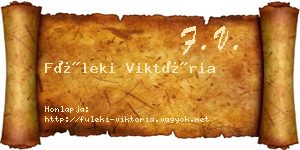 Füleki Viktória névjegykártya